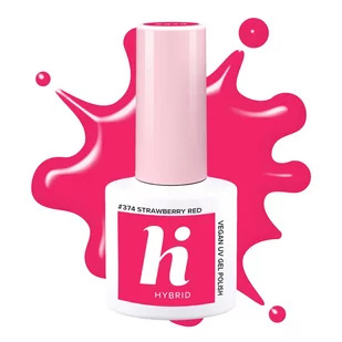 HI HYBRID Lakier hybrydowy 374 Strawberry Red 5ml - Lakiery hybrydowe - miniaturka - grafika 1