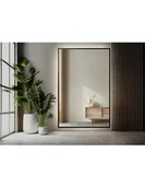 Lustra - Lustro w czarnej ramie z podświetleniem - 1503 LED- kolor ramy do wyboru, Wymiary: 50x150 - miniaturka - grafika 1