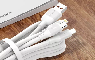 Kabel 3w1 USB do USB-C / Lightning / Micro USB Foneng X80, 100W, 1.2m (biały) - Kable - miniaturka - grafika 2