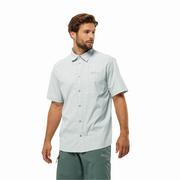 Koszule męskie - Męska koszula Jack Wolfskin NORBO S/S SHIRT M cool grey check - L - miniaturka - grafika 1
