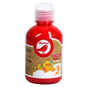 Farby i media malarskie - Auchan - Farba czerwona GWASZ w butelce 250 ml - miniaturka - grafika 1
