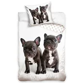 Kołdry i poduszki dla dzieci - Bulldog Komplet pościeli dziecięcej z bawełny, poszwa na kołdrę z psem 140 x 200 cm + poszewka na poduszkę 65 x 65 cm - miniaturka - grafika 1