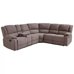 Sofa z elektryczną funkcją relaksu z ładowarką beżowa ROKKE - Narożniki - miniaturka - grafika 1