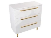 Szafki łazienkowe - Szafka Stojąca Z Blatem ATH 80 cm - Biały Wysoki Połysk - Uchwyty Złote Polerowane - miniaturka - grafika 1