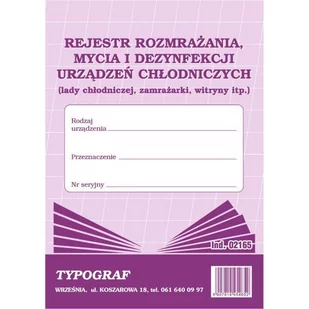 Typograf Druk Rejestr Rozmrażania Mycia i Dezynfekcji 2165 TP173 - Druki akcydensowe - miniaturka - grafika 2