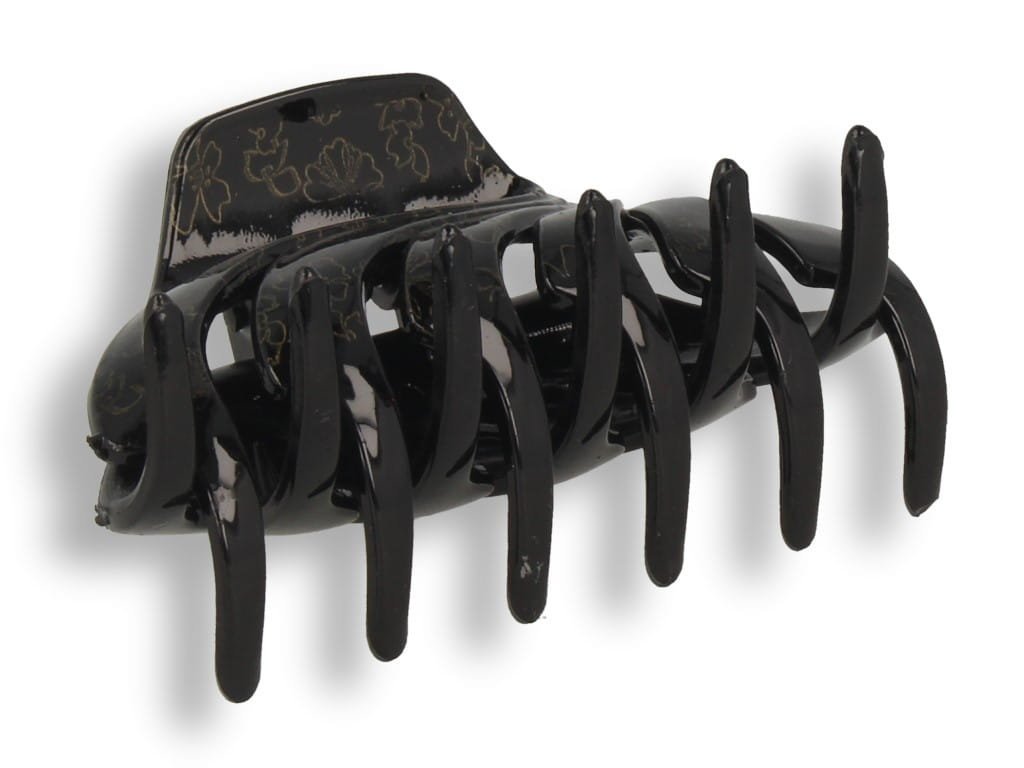 Orientana, Klamra spinka do włosów czarna w kwiaty