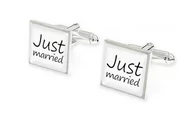 Spinki do mankietów i krawatów - Mankietowe Spinki Just Married Dla Młodego - miniaturka - grafika 1