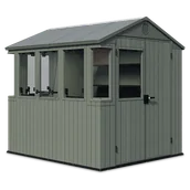 Szklarnie ogrodowe - Domek Ogrodowy Narzędziowy ze Szklarnią 6x8 Keter Szklarnia Ogrodowa 2w1 - miniaturka - grafika 1