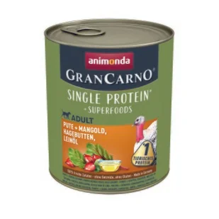 animonda GranCarno Adult Superfoods Indyk i boćwina, dzika róża, olej lniany 12x800 g - Mokra karma dla psów - miniaturka - grafika 1