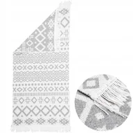 Dywany - Dywan Boho Kilim Frędzle Nowoczesny Aztecki 60X120Cm Szary Biały - miniaturka - grafika 1