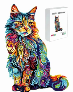 PUZZLE DREWNIANE DLA DZIECI KOLOROWY KOT 126 ELEMENTÓW PREZENT DLA DZIECKA - Puzzle - miniaturka - grafika 1