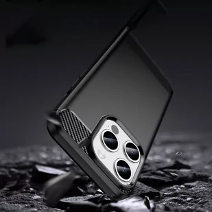 Etui APPLE IPHONE 15 PRO Nexeri Carbon Pancerne czarne - Etui i futerały do telefonów - miniaturka - grafika 2