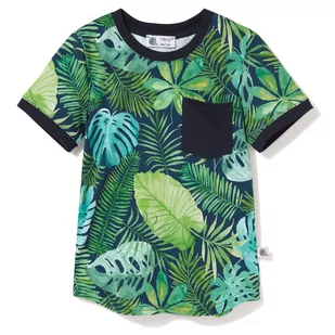 T-shirt z kieszonką Zielona monstera 104/110 - Moda i Uroda OUTLET - miniaturka - grafika 1