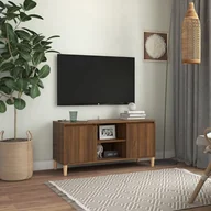 Szafki RTV - Lumarko Szafka TV, drewniane nóżki, brązowy dąb, 103,5x35x50 cm - miniaturka - grafika 1