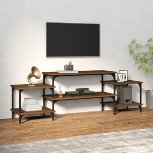 vidaXL Szafka pod TV, brązowy dąb, 157x35x52 cm - Szafki RTV - miniaturka - grafika 1