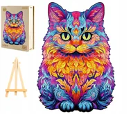 Puzzle - PUZZLE DREWNIANE DUŻE 280 ELEMENTÓW KOTEK W DREWNIANYM PUDEŁKU - miniaturka - grafika 1