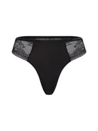 Majtki damskie - Tommy Hilfiger Stringi Kobiety Sztuczne włókno czarny jednolity, S - miniaturka - grafika 1