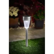 Lampy ogrodowe - Lampa solarna LED stal nierdzewna 36,5 cm srebrna - miniaturka - grafika 1