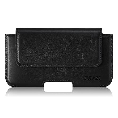 SURAZO Premium 100% skóra naturalna pokrowiec na pasek do Samsung Galaxy S20 FE etui skórzane – pozioma kabura etui ochronne [pełna skóra etui na telefon komórkowy] pokrowiec na pasek Case Cover