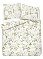 Pościel - Pościel perkal z bizą 160x200 5589b biała kwiaty - miniaturka - grafika 1