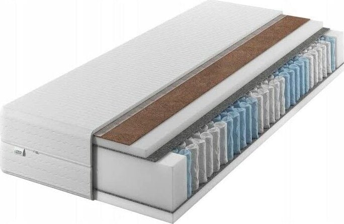 Materac sprężynowy DIAMOND PLUS 180x190 24cm Dwustronny H3/H4 KOKOS 7 stref Rdzeń ze sprężyn kieszeniowych Pikowany pokrowiec