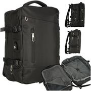 Plecaki - Plecak Podróżny Na Laptopa Rozkładany 26-36L Kabel Usb Pojemny Wodoodporny Czarny - miniaturka - grafika 1