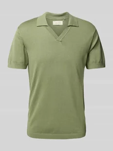 T-shirt z dekoltem w serek model ‘ALLI’ - Koszulki męskie - miniaturka - grafika 1