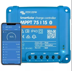 Regulator Victron Energy SmartSolar MPPT 75/15 Retail - Akcesoria do kolektorów i fotowoltaiki - miniaturka - grafika 1