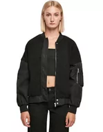 Kurtki damskie - Urban Classics Damska kurtka oversized Sherpa Mixed Bomber Jacket, damska kurtka oversize w typowym stylu bomberki, dostępna w dwóch kolorach, rozmiarach XS-5XL, czarny, XXL - miniaturka - grafika 1