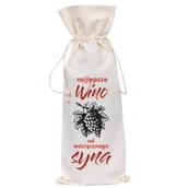 Ozdoby bożonarodzeniowe - Worek Na Butelkę Bawełniany - Najlepsze Wino (13) - miniaturka - grafika 1