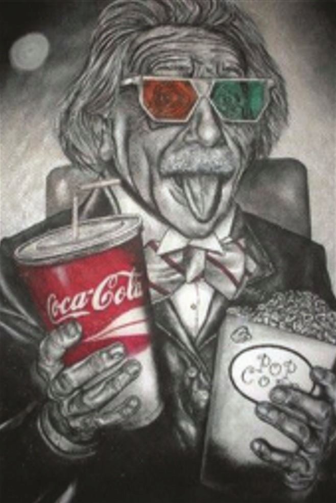 PODKŁADKA POD MYSZ Nadruk 22x18 cm Albert Einstein Kino popcorn Prezent