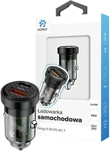 Ładowarka samochodowa Korgy K-DC45-AC-T 45W Darmowa dostawa od 99 zł! - Ładowarki samochodowe Ładowarka samochodowa Korgy K-DC45-AC-T 45W Darmowa dostawa od 99 zł! - Ładowarki samochodowe - miniaturka - grafika 1