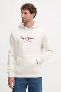 Pepe Jeans bluza męska kolor beżowy z kapturem z aplikacją PM5800009 - Bluzy męskie - miniaturka - grafika 1
