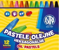 Kredki, ołówki, pastele i pisaki - Pastele olejne heksagonalne 12 kolorów ASTRA - ASTRA papiernicze - miniaturka - grafika 1
