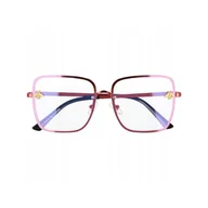 Okulary korekcyjne, oprawki, szkła - Okulary Kwadratowe z filtrem światła niebieskiego do komputera zerówki 2535-4 - miniaturka - grafika 1