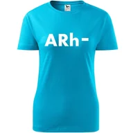 Koszulki i topy damskie - Damska Koszulka z Nadrukiem grupa krwi a rh- Honorowy Dawca Krwi Prezent turkusowy XS - miniaturka - grafika 1