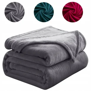 MIĘKKI KOC 130x170 CORAL NARZUTA ŁÓŻKO FOTEL KANAPĘ PLED PUSZYSTY KOLORY - Koce - miniaturka - grafika 1