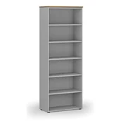 Regały biurowe - Regał biurowy PRIMO GRAY, 2128 x 800 x 420 mm, szary/orzech - miniaturka - grafika 1