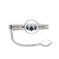 Spinki do mankietów i krawatów - Polski owczarek nizinny, PON -geometryczna spinka ze zdjęciem i napisem do krawata Art-Dog - miniaturka - grafika 1