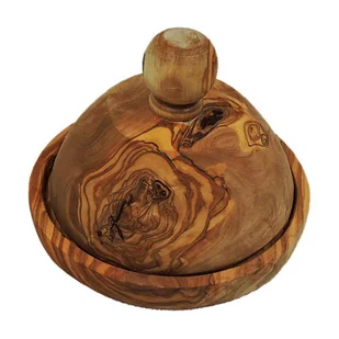 Maselnica - duży pojemnik na masło, osełkę z drewna oliwnego - Pojemniki kuchenne - miniaturka - grafika 1