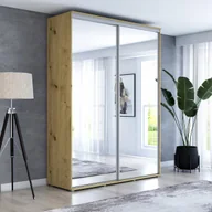 Szafy - Szafa MAJA 2 przesuwna 180x242 dąb artisan lustra - miniaturka - grafika 1