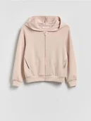 Bluzy dla dziewczynek - Reserved - Rozpinana bluza z modalem - brązowy - miniaturka - grafika 1