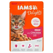 Mokra karma dla kotów - Iams Cat Senior All Breeds Chicken In Gravy Pouch 85 g - miniaturka - grafika 1