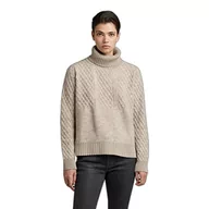Bluzy damskie - G-STAR RAW Damska bluza z dzianiny Structure z dzianiny, Beżowy (Brown Rice D22404-c928-d309), L - miniaturka - grafika 1
