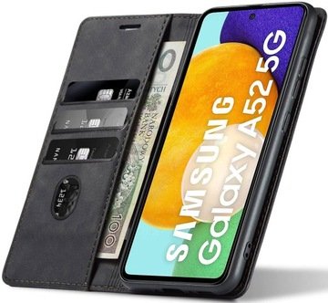 Etui Skórzane Magnetyczne Sheep Skin Do Samsung A52 5G +szkło