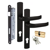 Akcesoria do ogrodzeń - Zestaw zamknięcia do furtki czarny aluminiowy 5905309201934 - miniaturka - grafika 1