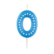 Urodziny dla dorosłych - Świeczka cyferka 0 kropki i paski - świeca - miniaturka - grafika 1