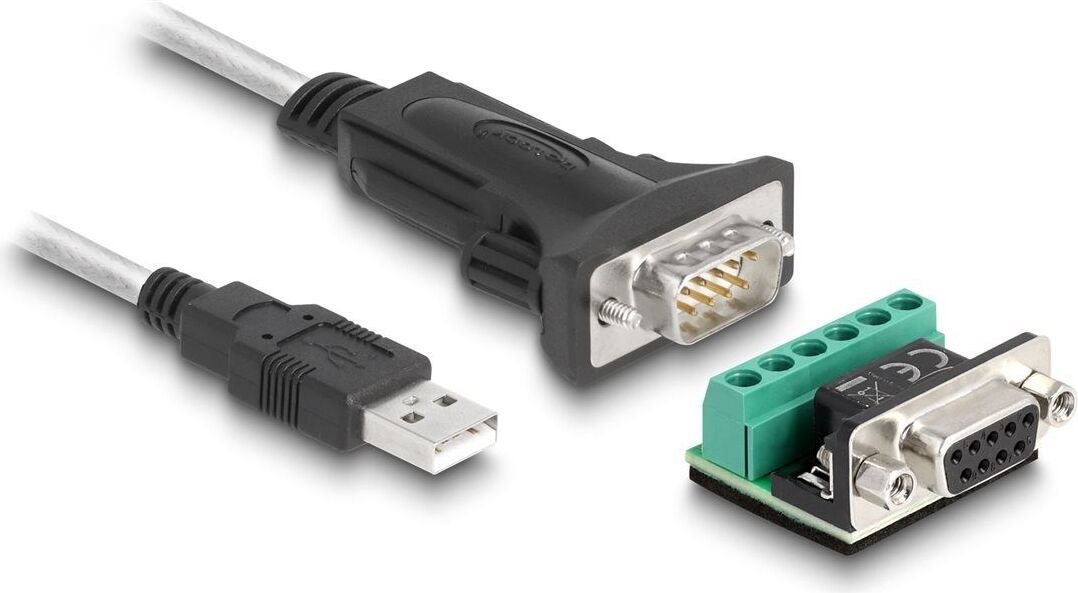 DeLOCK Adapter USB 2.0 Typ-A na 1 x męski szeregowy RS-422/485 z 6-pinowym blokiem zacisków 5 V 1,8 m 63465