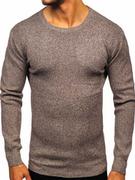 Swetry męskie - Sweter męski brązowy Denley 8529 - miniaturka - grafika 1