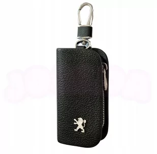 SKÓRZANE ETUI na klucze PEUGEOT logo KLUCZYK samochodowy ELEGANCKI brelok - Etui na klucze - miniaturka - grafika 1